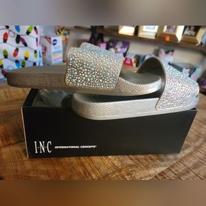 Brand New INC glitter slides size 10 in the original box